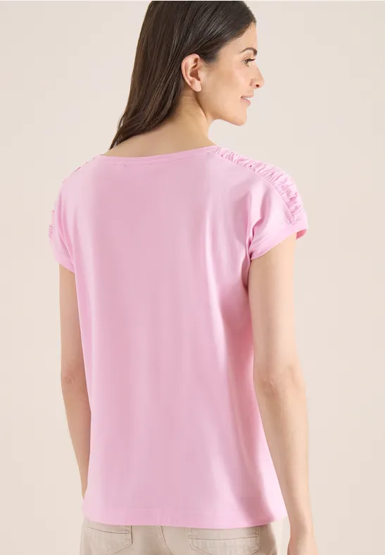 Kurzarm T-Shirt mit U-Boot-Ausschnitt