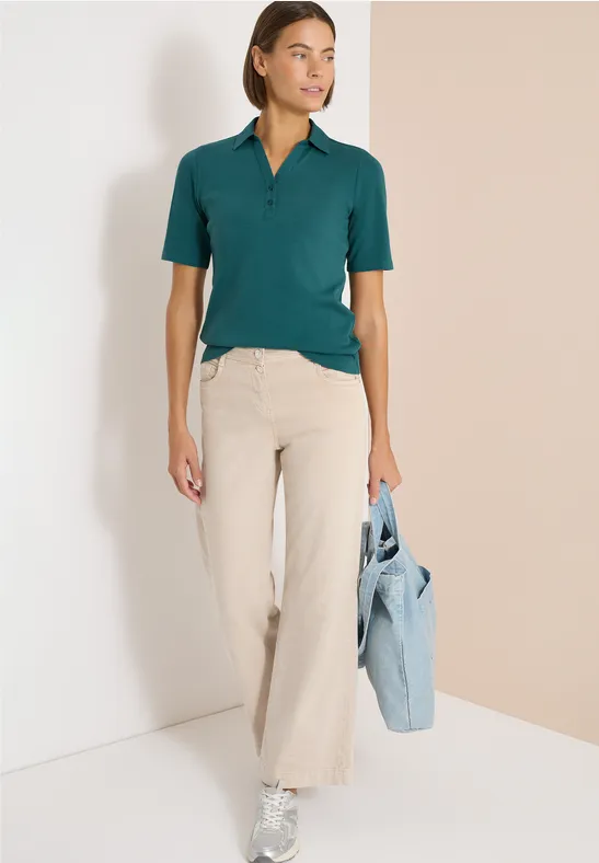 Basic Kurzarm Poloshirt