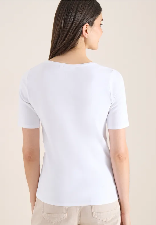Basic Baumwoll T-Shirt mit V-Ausschnitt