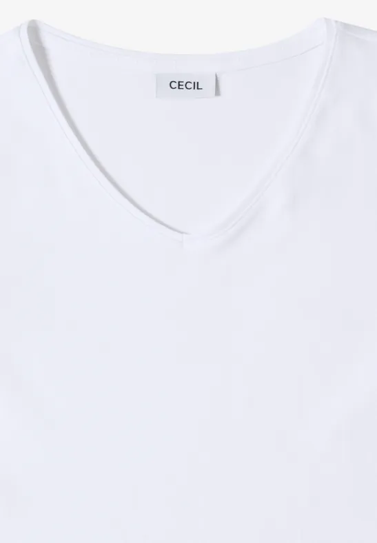 Basic Baumwoll T-Shirt mit V-Ausschnitt