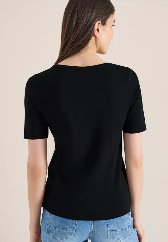 Basic V-Ausschnitt Baumwoll T-Shirt