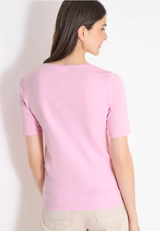 Klassisches V-Ausschnitt Baumwoll T-Shirt
