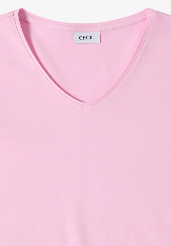 Klassisches V-Ausschnitt Baumwoll T-Shirt