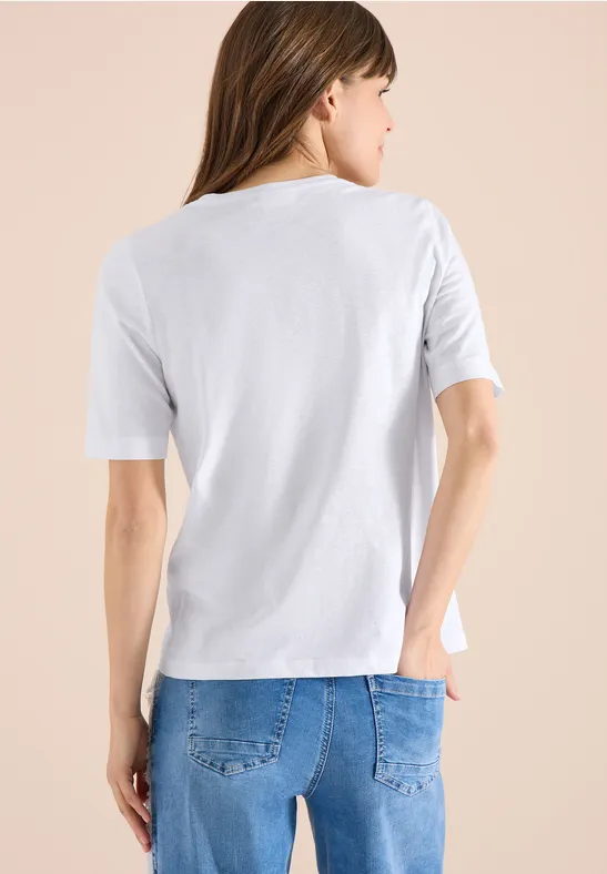 Damen Basic T-Shirt mit V-Ausschnitt