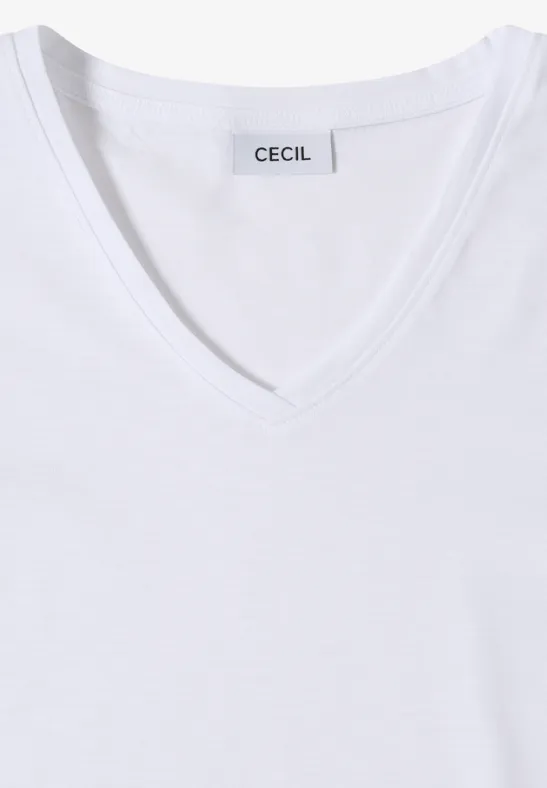 Damen Basic T-Shirt mit V-Ausschnitt