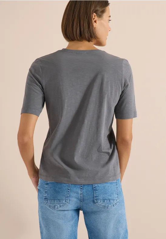 Basic V-Ausschnitt Kurzarm T-Shirt