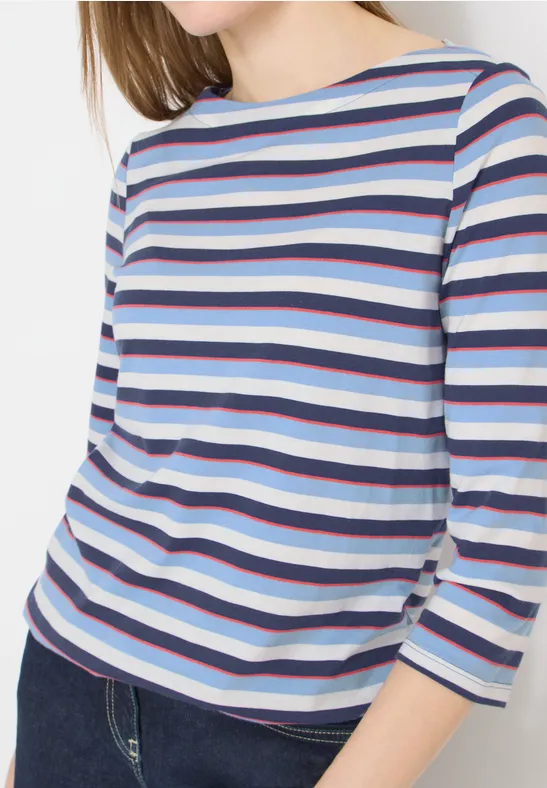 Klassisches gestreiftes Baumwoll-T-Shirt