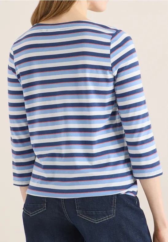 Klassisches gestreiftes Baumwoll-T-Shirt