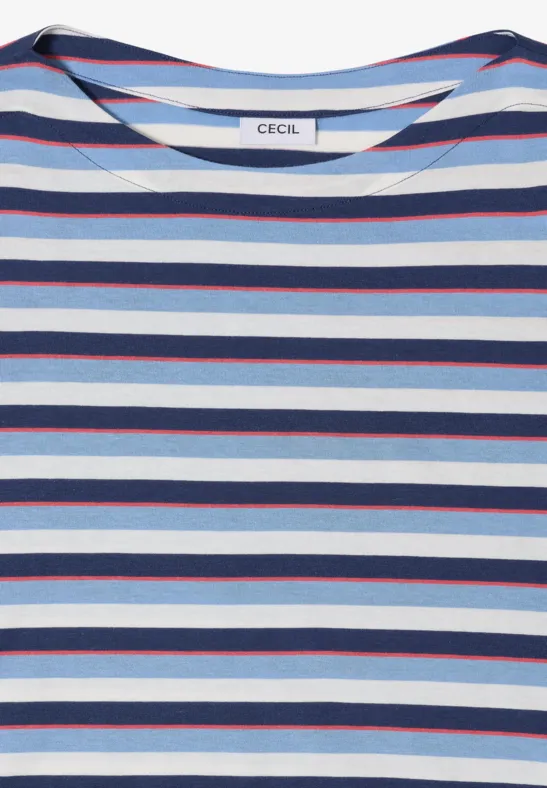 Klassisches gestreiftes Baumwoll-T-Shirt