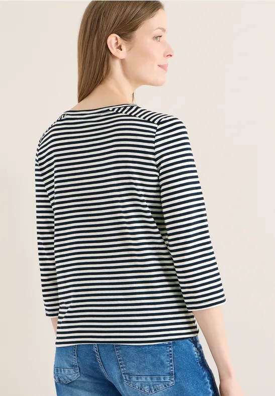 Klassisches gestreiftes Baumwoll-T-Shirt