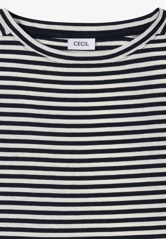 Klassisches gestreiftes Baumwoll-T-Shirt