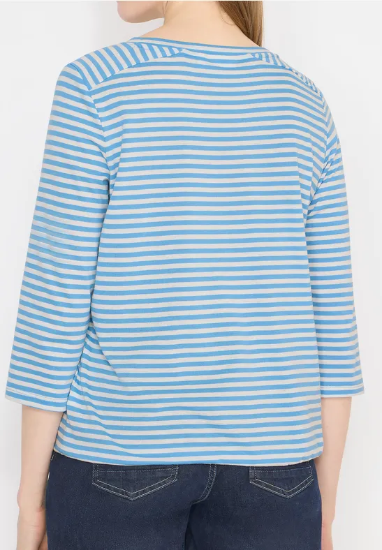 Klassisches gestreiftes Baumwoll-T-Shirt