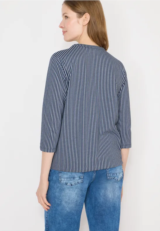 Klassisches gestreiftes Baumwoll-T-Shirt