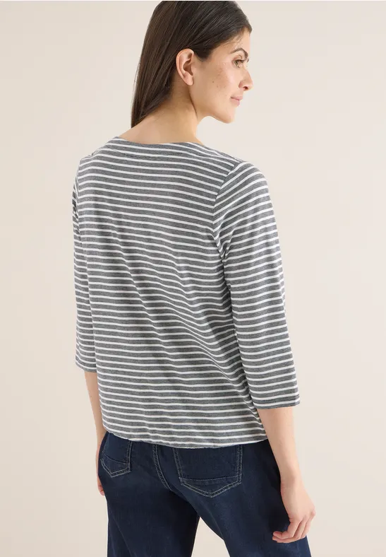 Klassisches gestreiftes Baumwoll-T-Shirt
