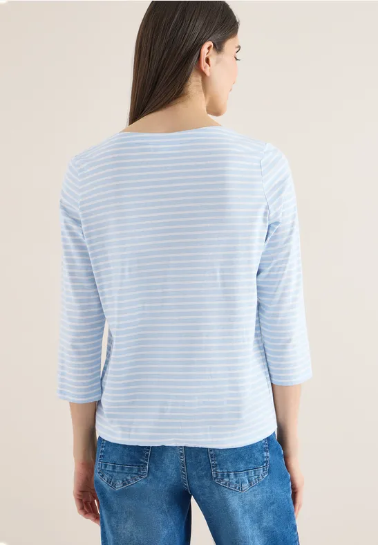 Klassisches gestreiftes Baumwoll-T-Shirt