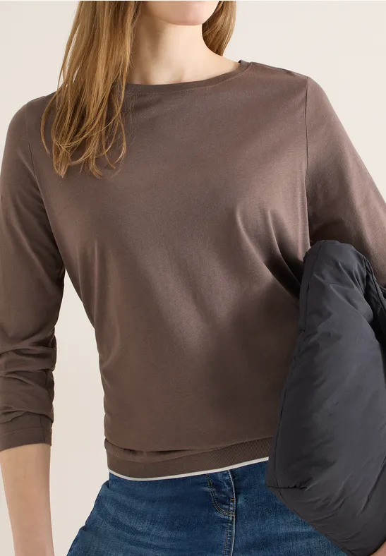 Klassisches Langarmshirt mit Rundhalsausschnitt