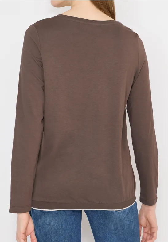 Klassisches Langarmshirt mit Rundhalsausschnitt