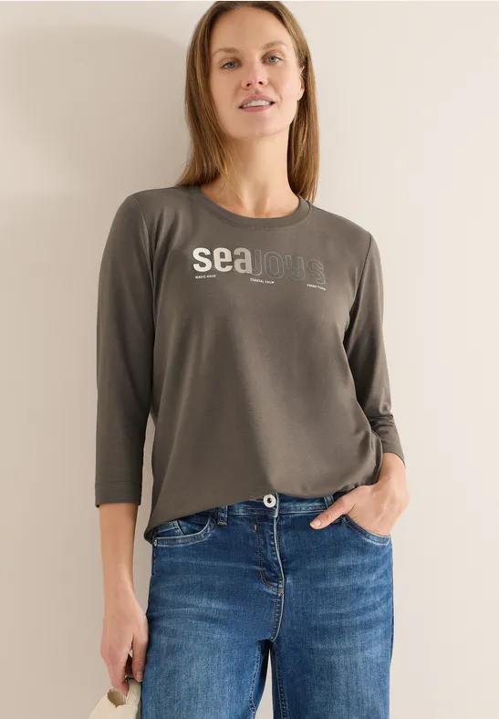 T-Shirt mit Grafikprint aus Baumwollmischung