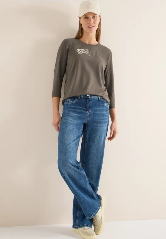 T-Shirt mit Grafikprint aus Baumwollmischung