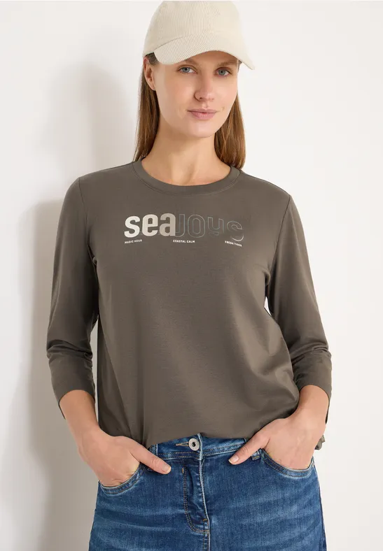 T-Shirt mit Grafikprint aus Baumwollmischung