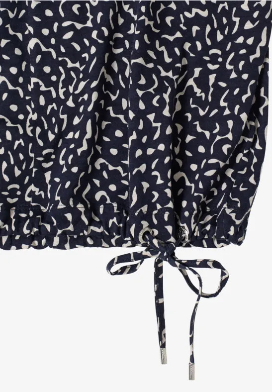Bluse mit Minimalprint und 3/4-Ärmeln