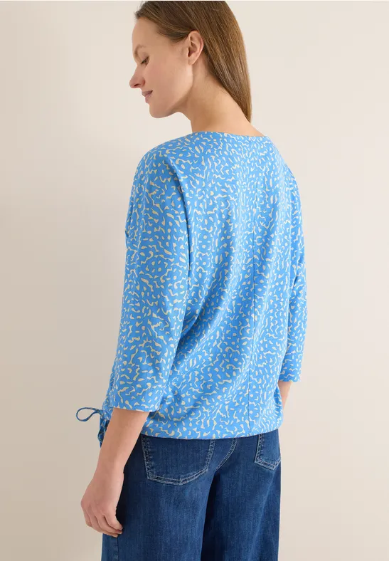 Bluse mit Minimalprint und 3/4-Ärmeln