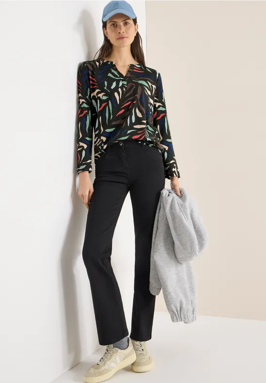 Langarmshirt im Tunika-Stil mit Print