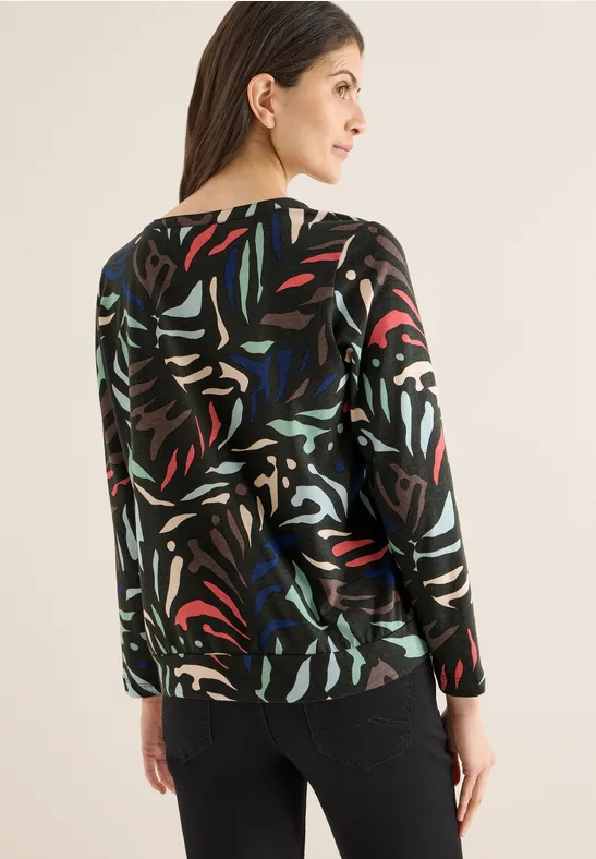 Langarmshirt im Tunika-Stil mit Print