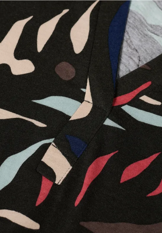 Langarmshirt im Tunika-Stil mit Print