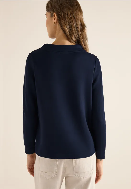 Lässiges Langarm-Sweatshirt mit Trichterkragen