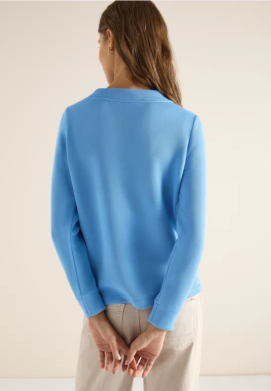 Lässiges Langarm-Sweatshirt mit Trichterkragen