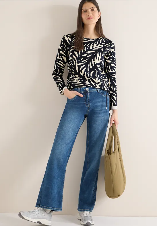 Damen Langarmshirt mit Muster Baumwolle