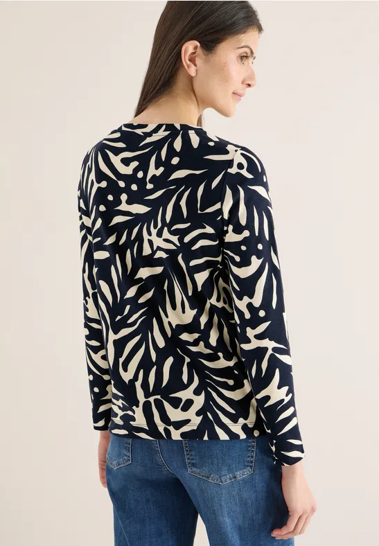 Damen Langarmshirt mit Muster Baumwolle