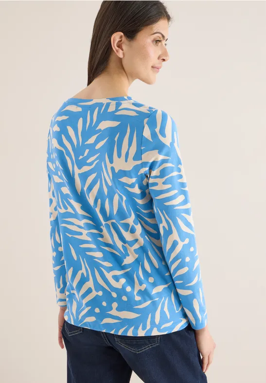 Damen Langarmshirt mit Muster Baumwolle