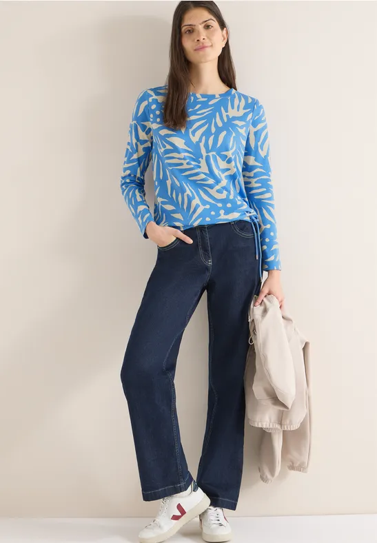 Damen Langarmshirt mit Muster Baumwolle