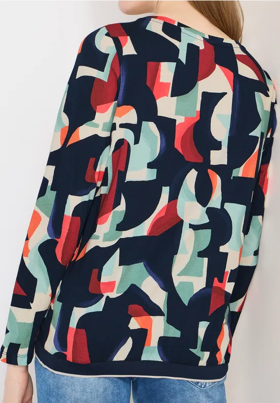 Langarmshirt mit geometrischem Muster