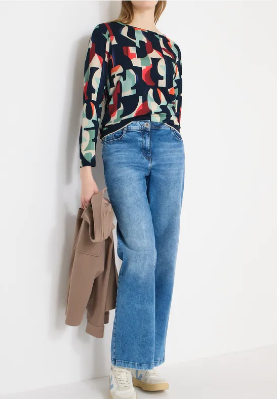 Langarmshirt mit geometrischem Muster