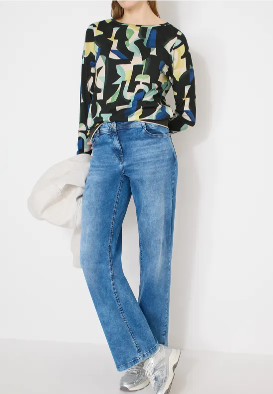 Langarmshirt mit Grafikmuster