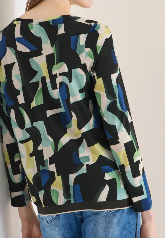 Langarmshirt mit Grafikmuster