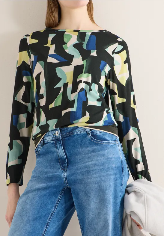 Langarmshirt mit Grafikmuster