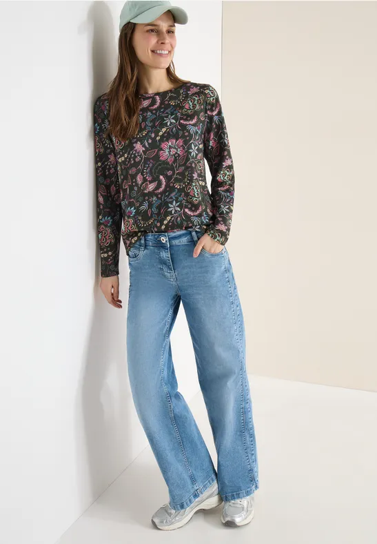Langarmshirt mit Grafikmuster