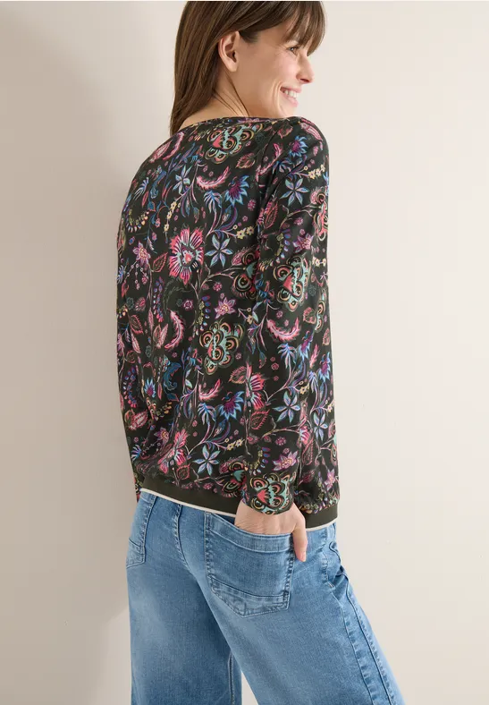 Langarmshirt mit Grafikmuster
