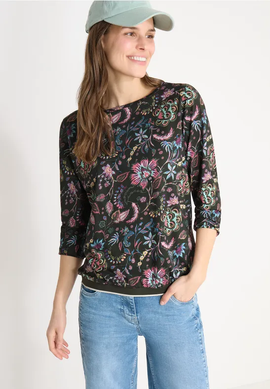 Langarmshirt mit Grafikmuster
