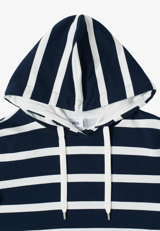 Gestreiftes Langarm-Hoodie-Shirt