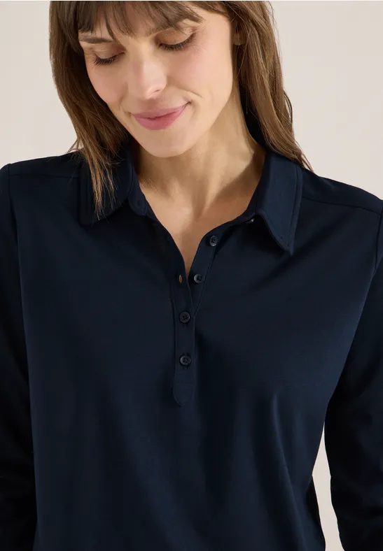 Klassisches Langarm-Poloshirt