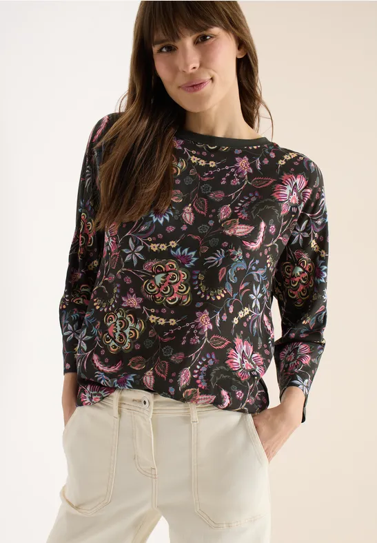 Langarmshirt mit Blumendruck