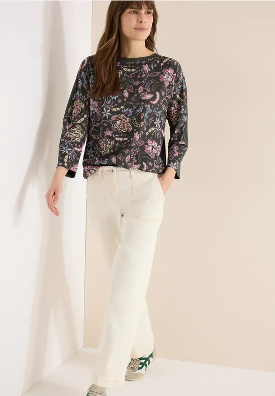 Langarmshirt mit Blumendruck