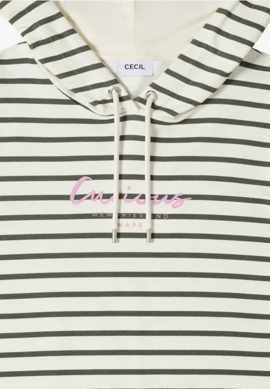 Gestreiftes Langarm-Hoodie-Shirt