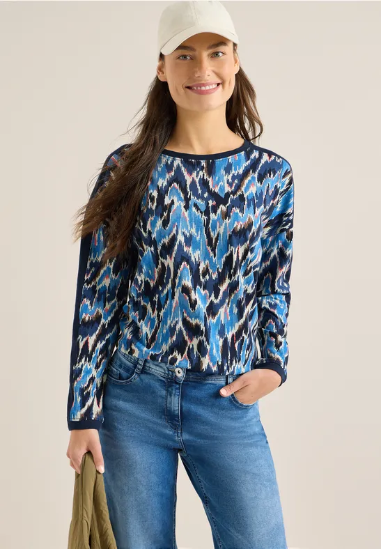 Langarmshirt mit abstraktem Muster