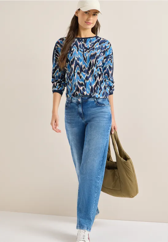 Langarmshirt mit abstraktem Muster